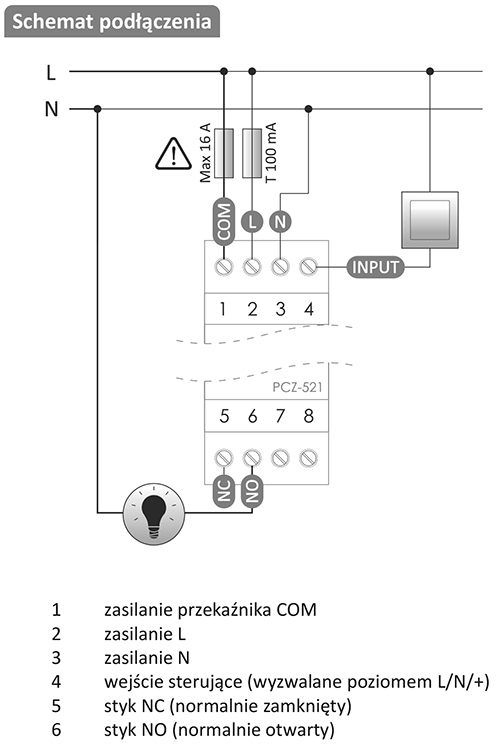 PCZ-521.4 PLUS schemat podłączenia